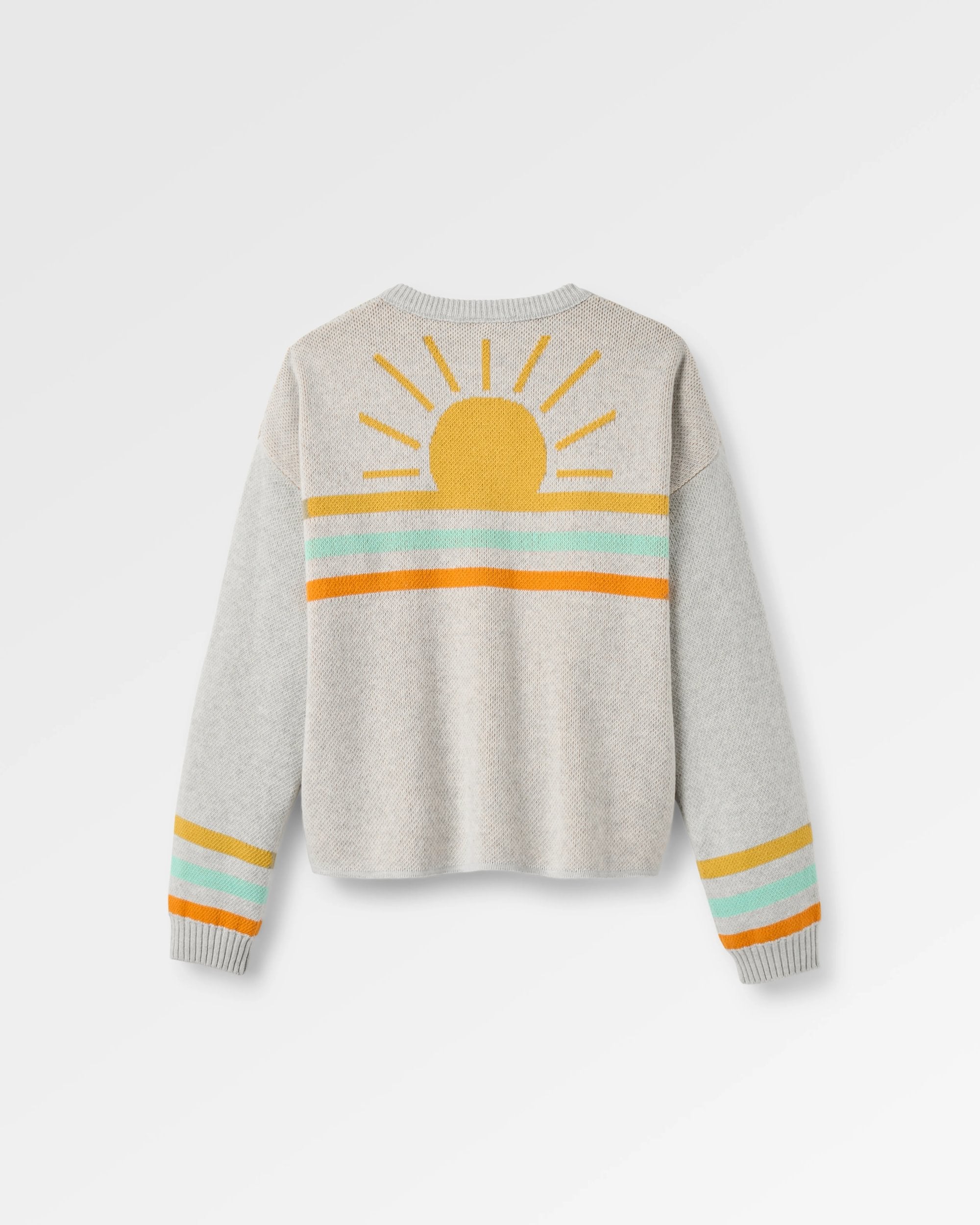 Dawner Knitted Cardigan - Light Grey Marl - Flatlay