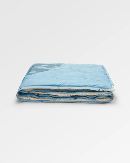 Cabin Recycled Sherpa Blanket - Faded Denim - Flatlay