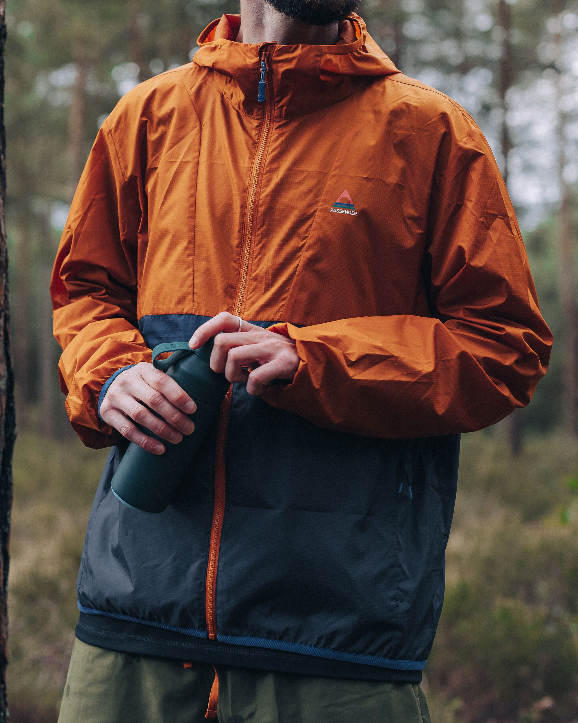 Gusto Recycled Windshell Jacket - Sunset Orange/Charcoal - Lifestyle