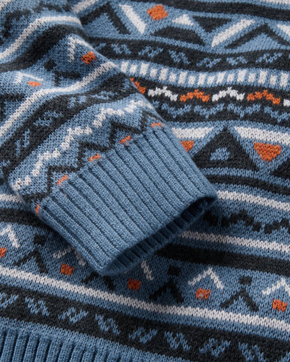 Stoked Knitted Jumper - Faded Denim Multi - Flatlay