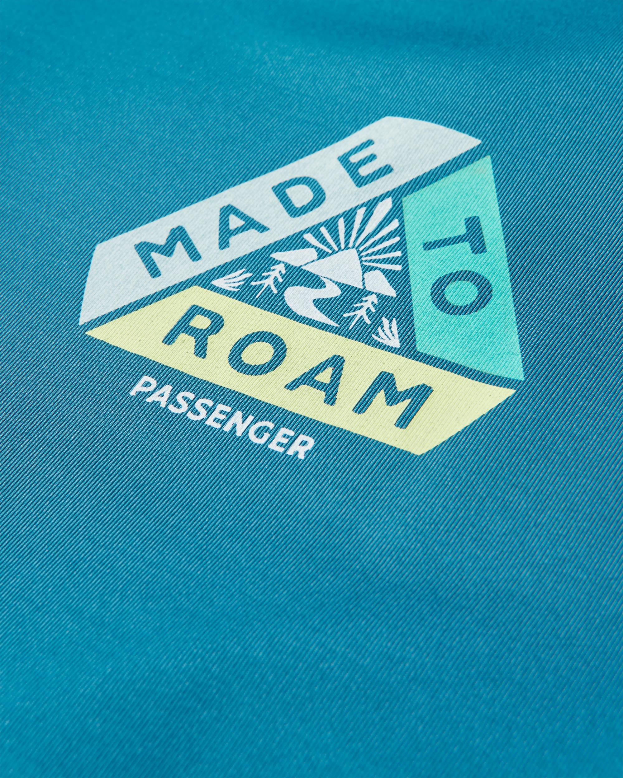 Chakra Tie Back Active Recycled T-Shirt - Blue Steel - Flatlay