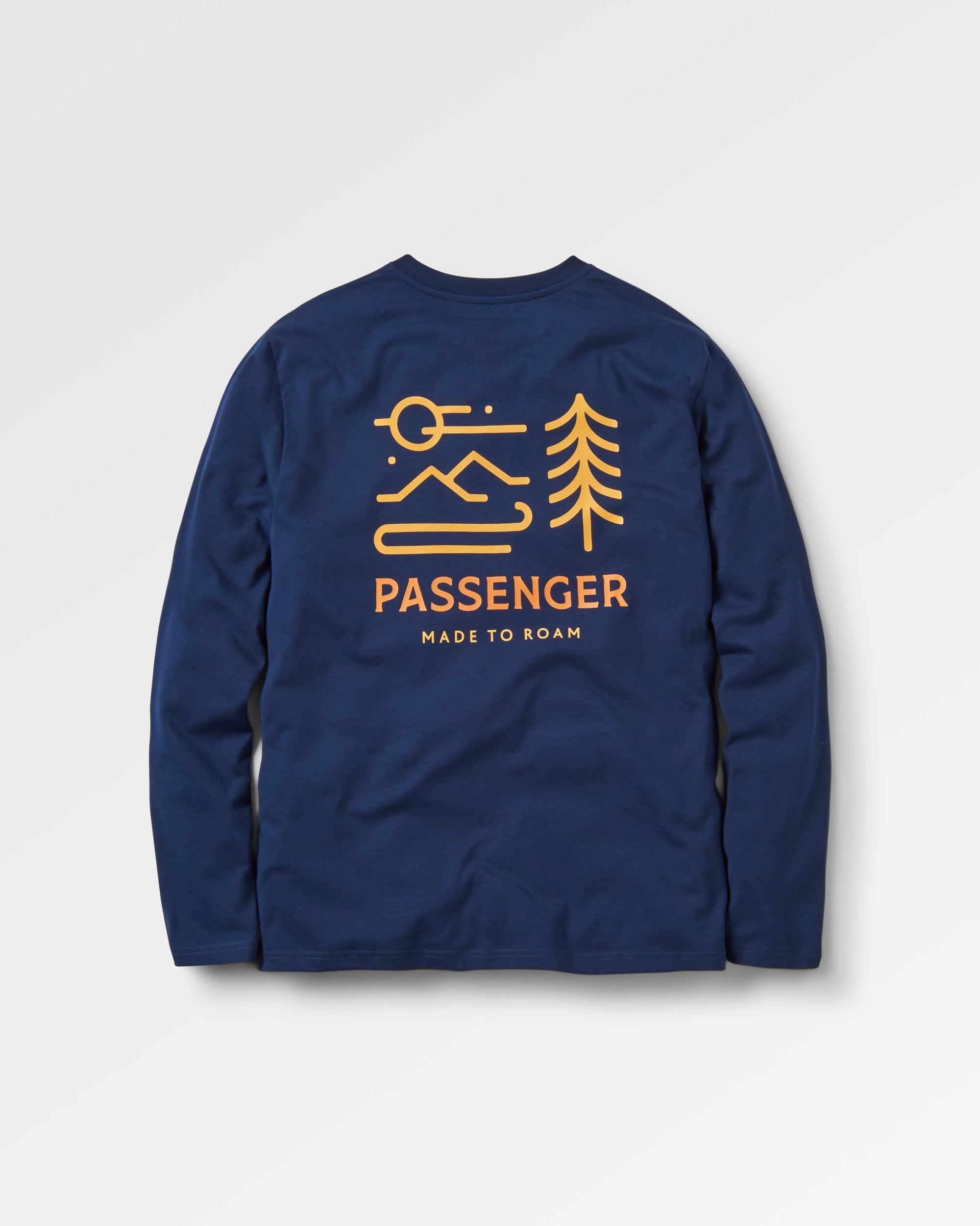 Phoenix Organic Cotton LS T-Shirt - Rich Navy - Flatlay
