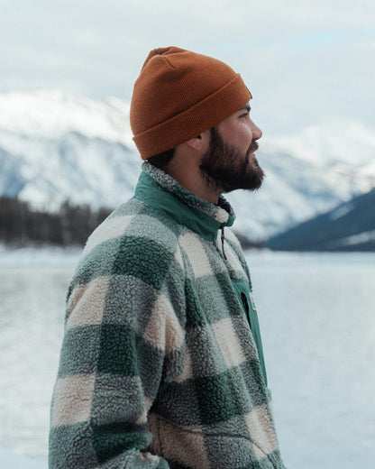 Offroad Sherpa 1/2 Zip Fleece - Dark Forest Check - IGC