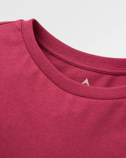 Papercut Recycled Cotton LS T-Shirt - Cranberry - Flatlay