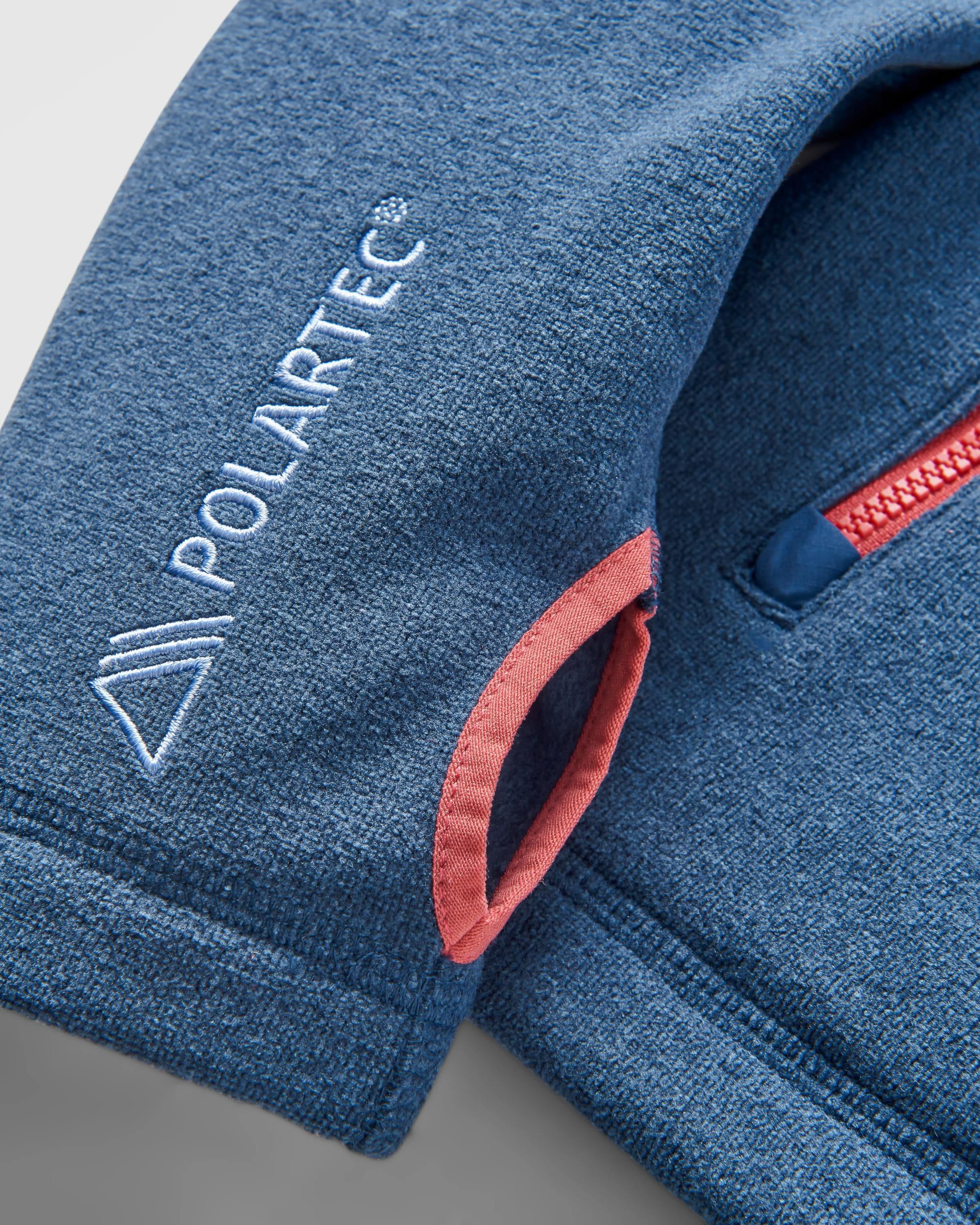 Crest Recycled Polartec® Fleece Hoodie - Dark Denim Marl - Flatlay