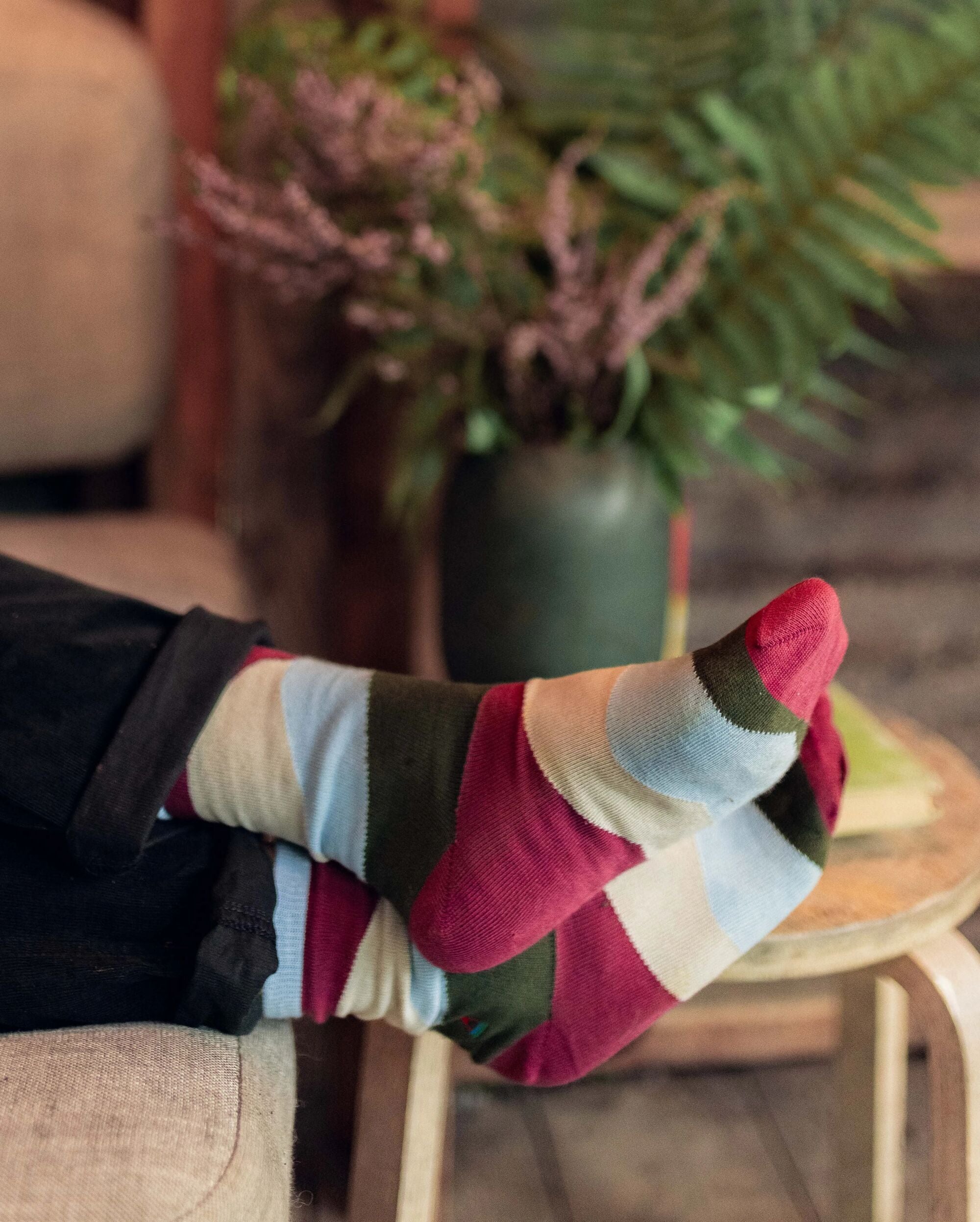 Vista Organic Socks - Rhubarb - Lifestyle