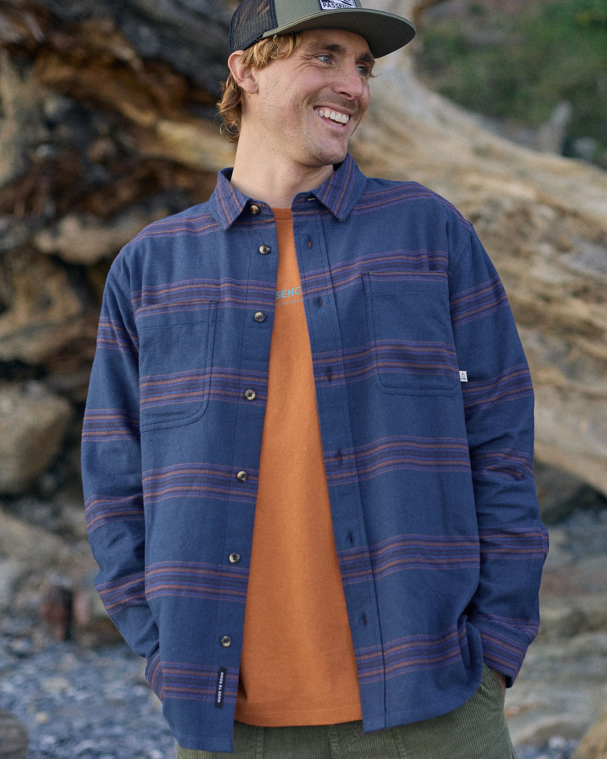 Backcountry Stripe Light Shirt - Rich Navy/Deep Plum Stripe - Lifestyle