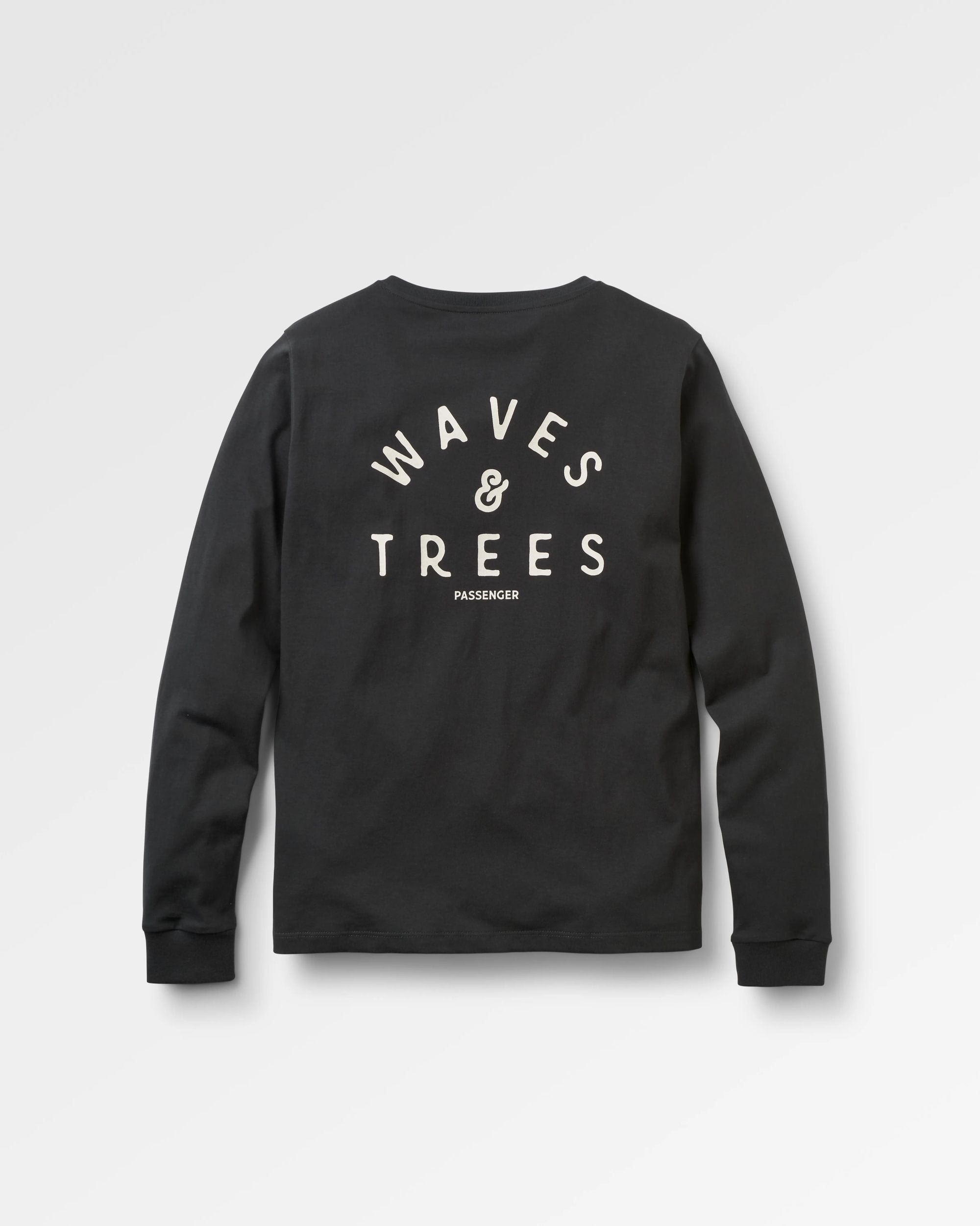 Penida Recycled Cotton LS T-Shirt - Black - Flatlay