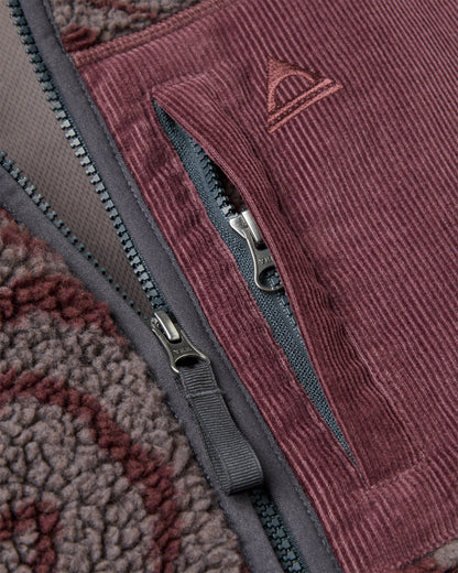 Trekker Deep-Pile Sherpa Fleece - Strata Swirl Brambleberry - Flatlay