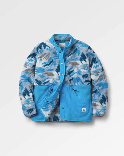 Navegado Recycled Soft-Touch Sherpa Fleece - Abstract Mountain Blue Fog