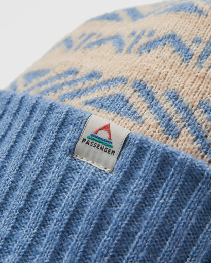 Nurture Bobble Beanie - Faded Denim - Flatlay