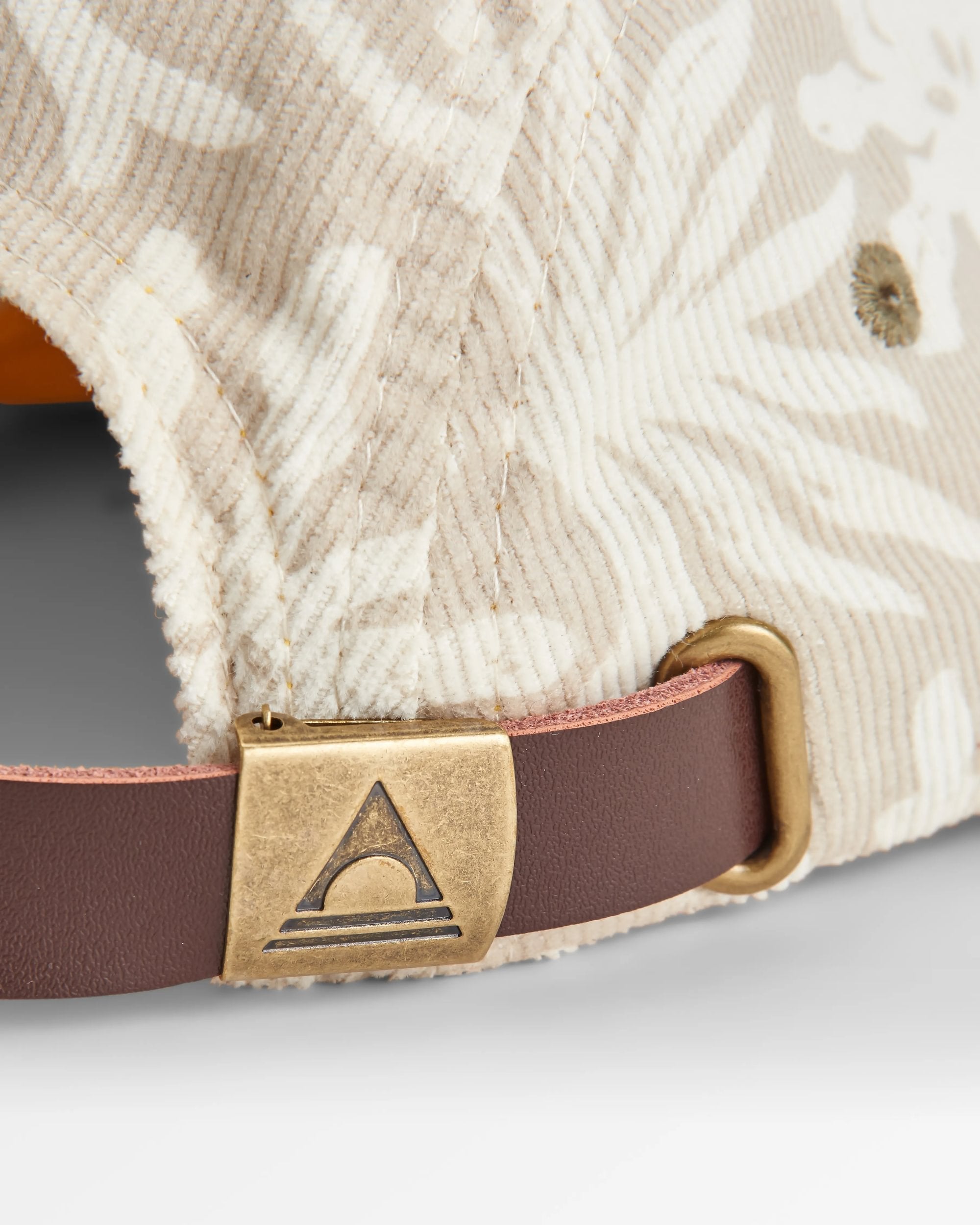 Fixie Recycled Cord 5 Panel Cap - Golden Spice/ Seaweed Pebble Grey - Flatlay