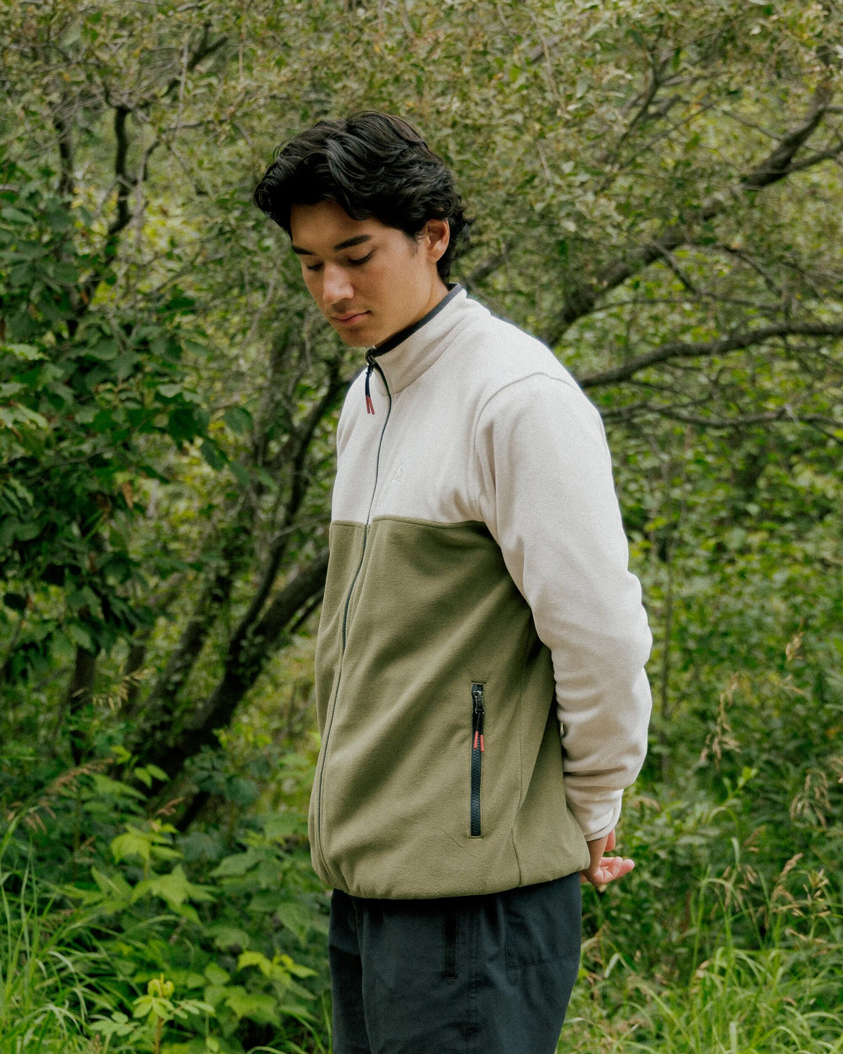 Set Off Polartec® Full Zip Fleece - Oatmeal/Khaki - Lifestyle