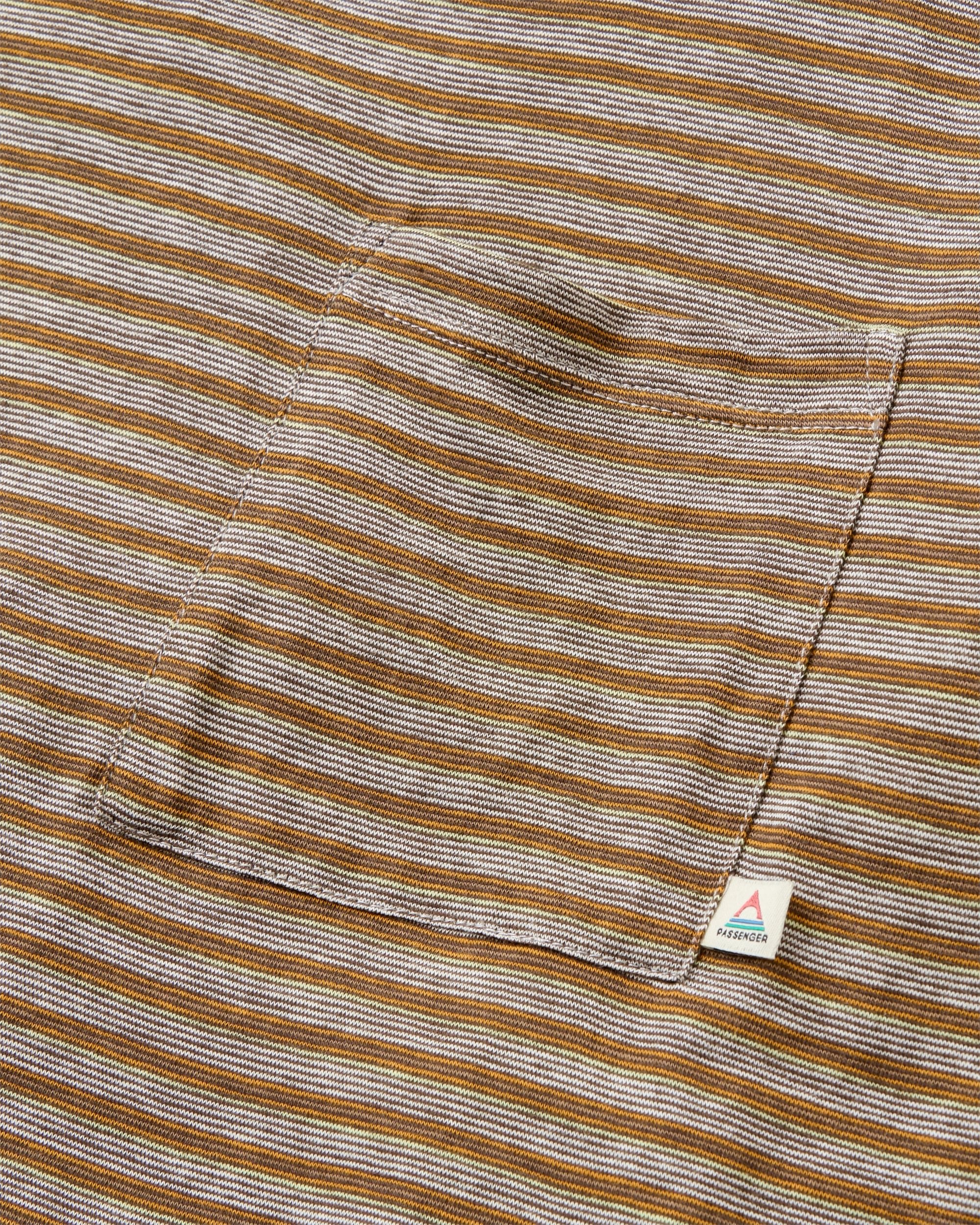 Sunscape Stripe Pocket T-Shirt - Birch - Flatlay