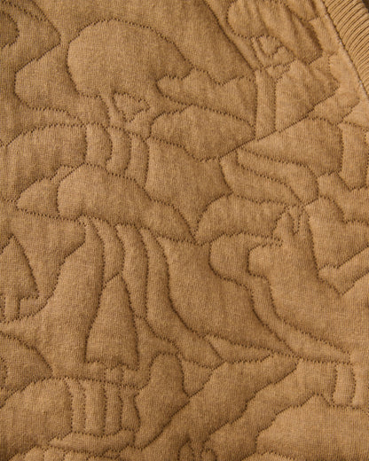 Seagrass Organic Cotton Quilted Hoodie - Caramel - Flatlay