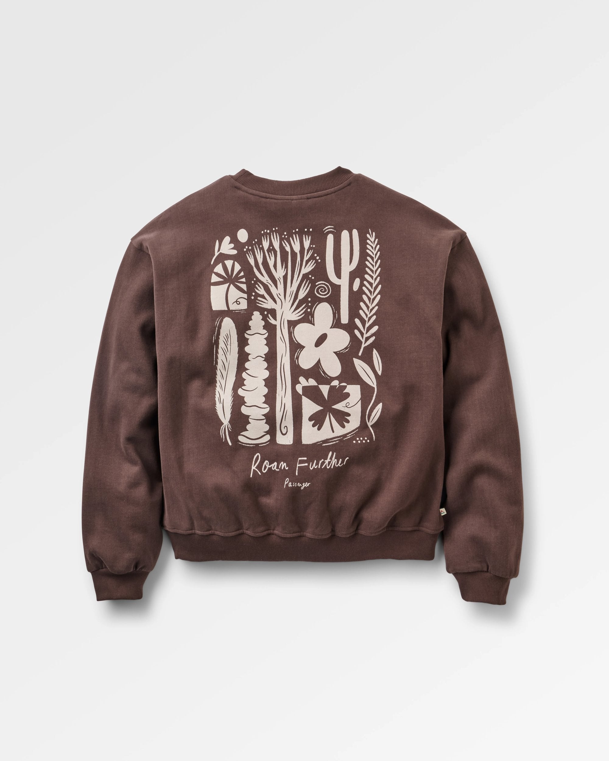 Roam Further Sweatshirt - Espresso - Flatlay