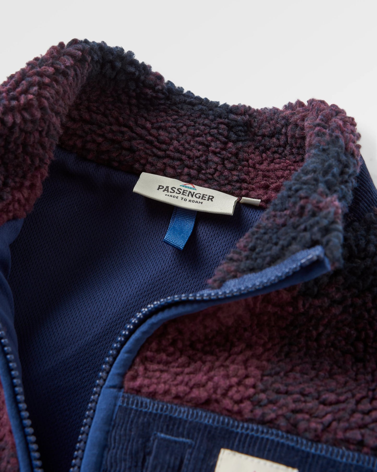 Trekker Recycled Deep-Pile Sherpa Fleece - Deep Plum/Deep Navy Check