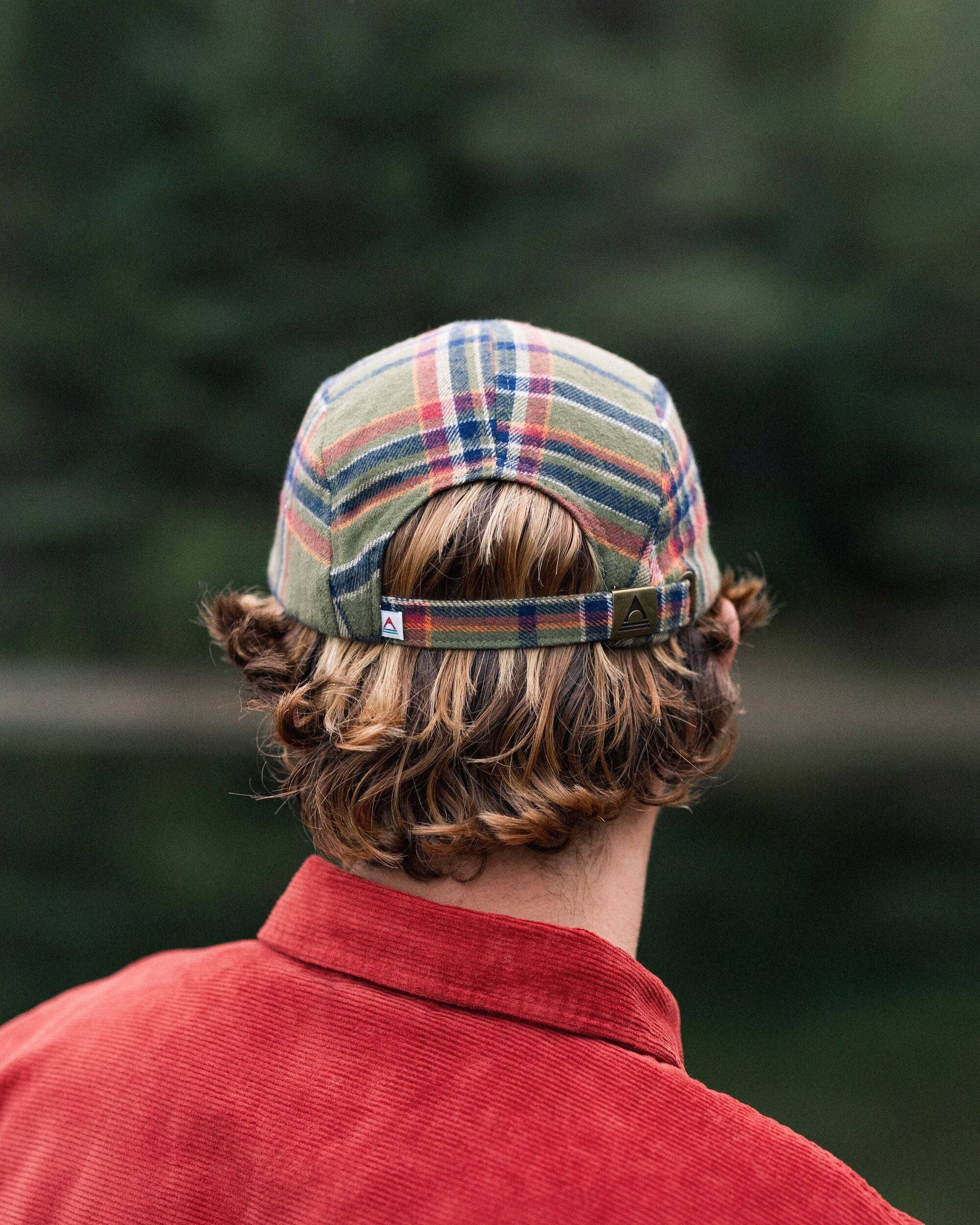 Fixie Recycled Flannel 5 Panel Cap - Khaki Check - Lifestyle - Male