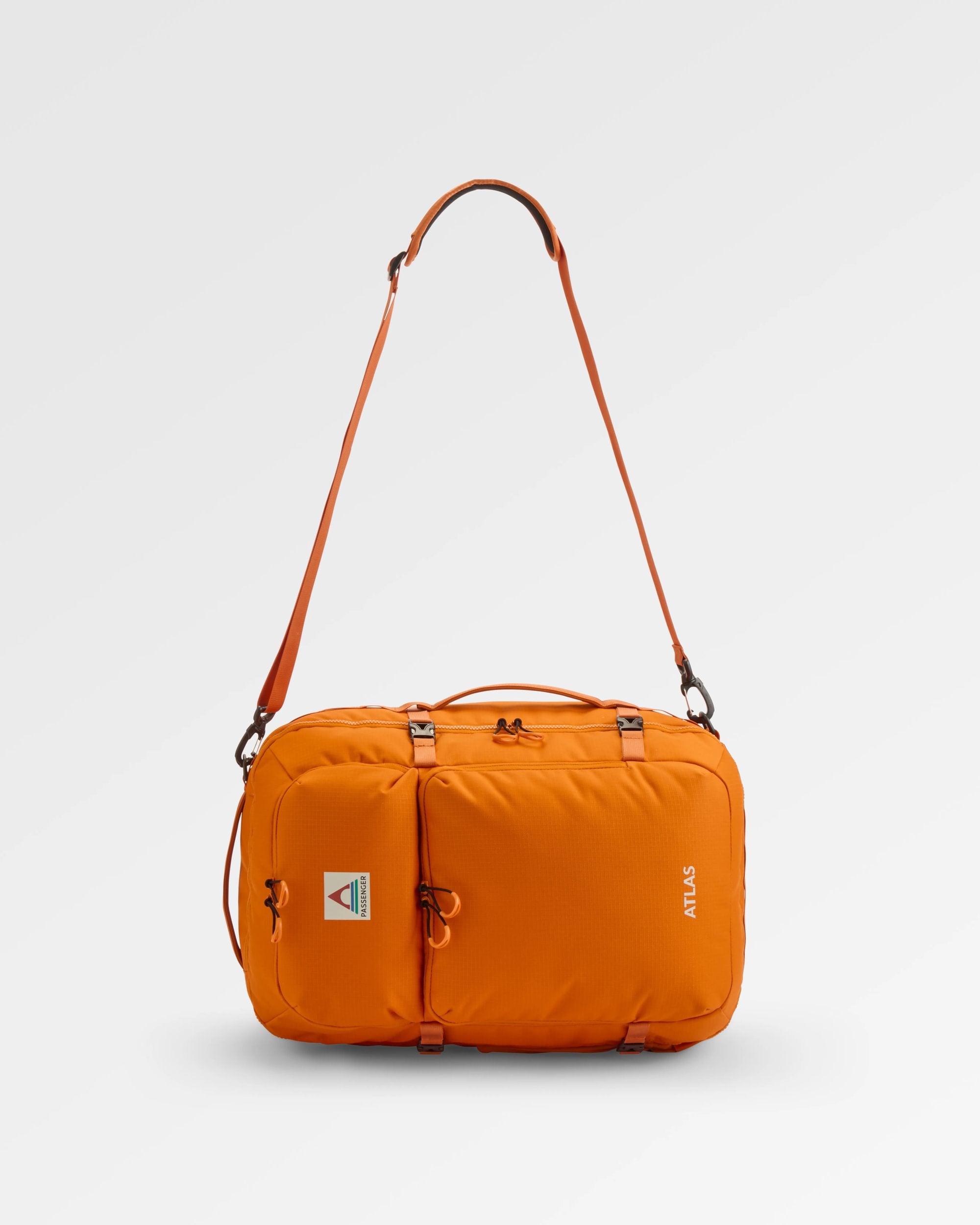 Atlas Recycled Backpack Duffel - Sunrise Orange - Flatlay