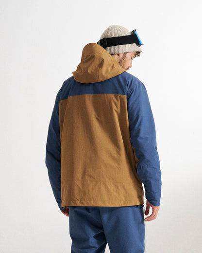 Snowscape Men's Recycled Jacket - Dark Denim/Toffee - Studio Model
