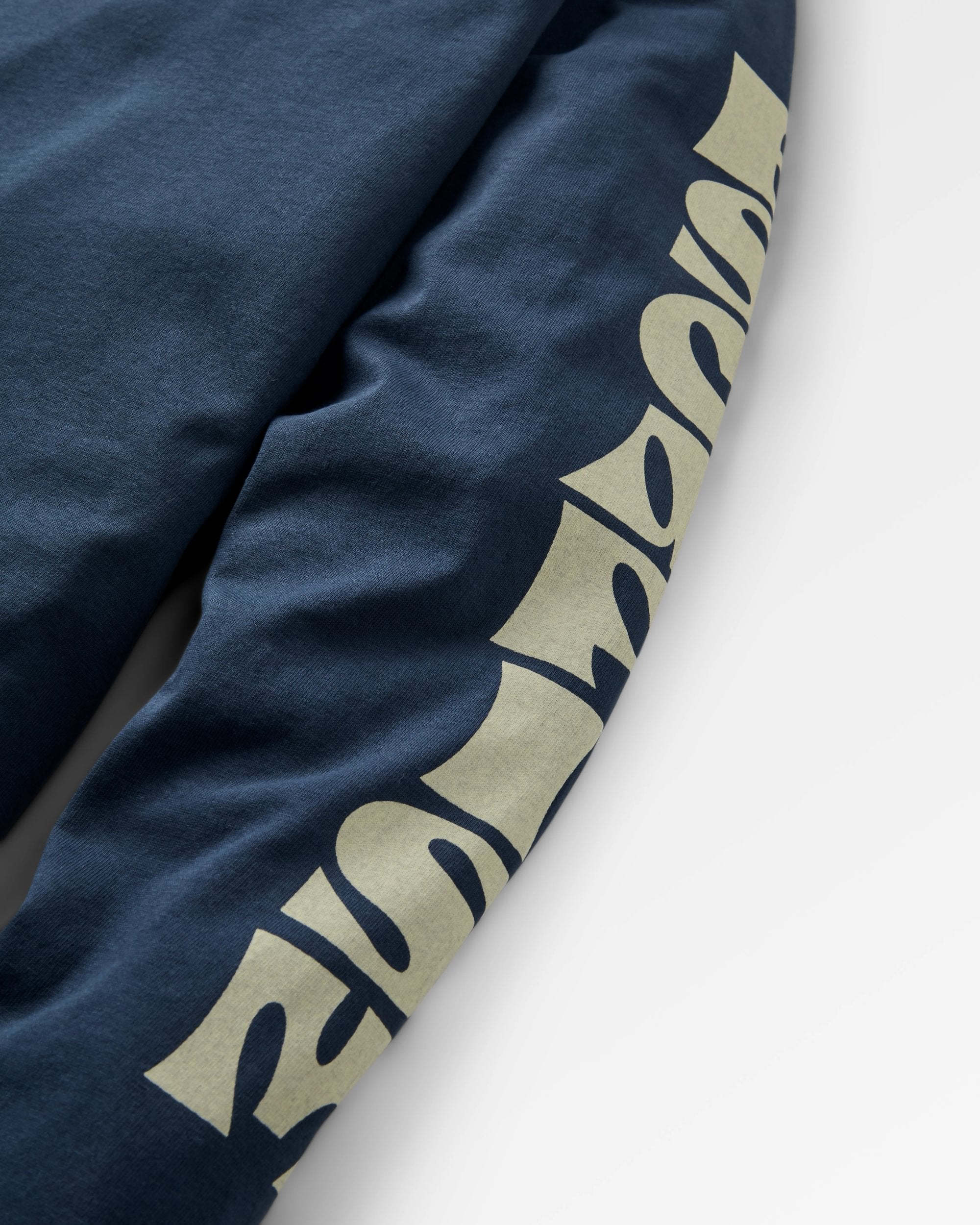 Patches Recycled Cotton LS T-Shirt - Rich Navy - Flatlay