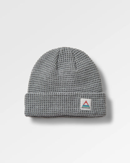 Moss Double Layer Recycled Waffle Beanie - Grey Marl