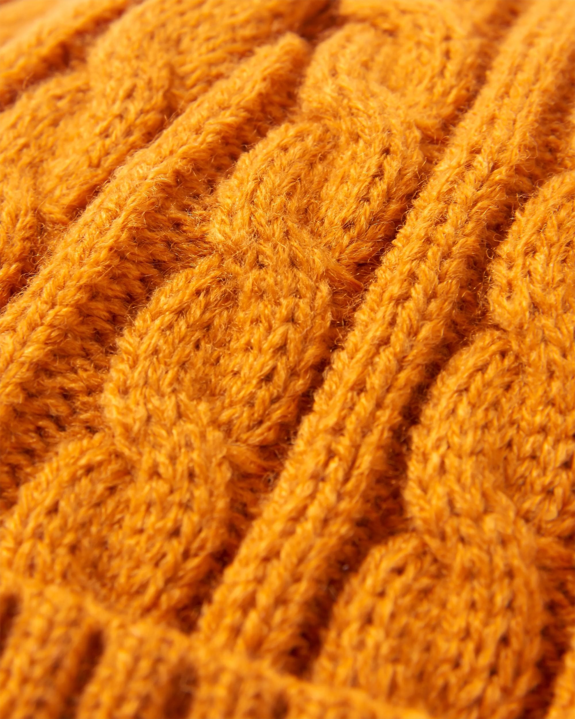 Fireside Recycled Cable Knit Beanie - Sunrise Orange - Flatlay