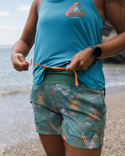 Roundtrip Recycled Trail Short - Palm Camo Deep Sea