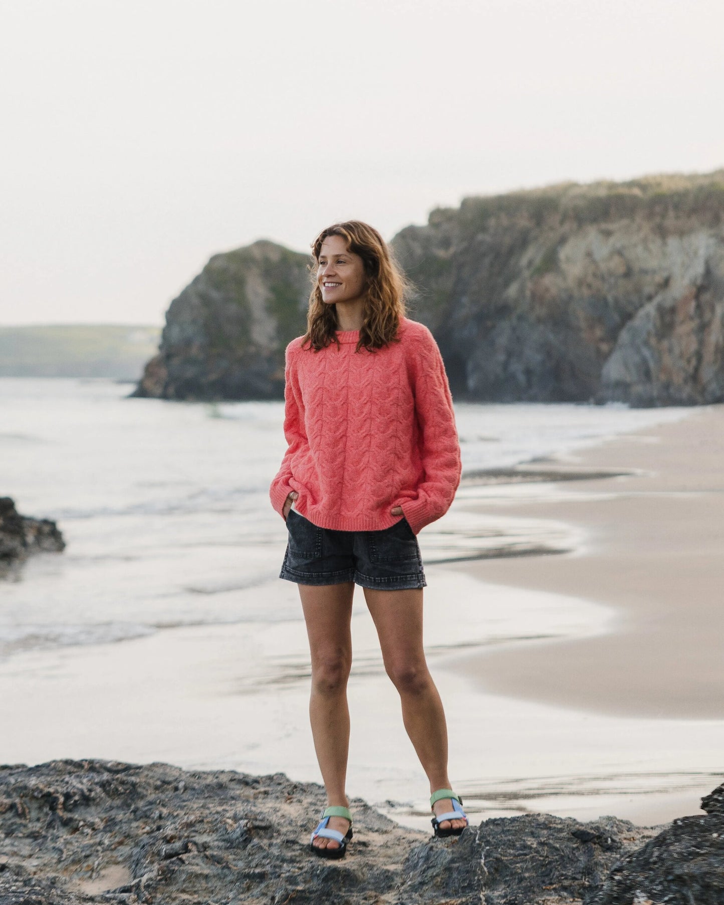 Harvest Recycled Knitted Jumper - Shell Pink