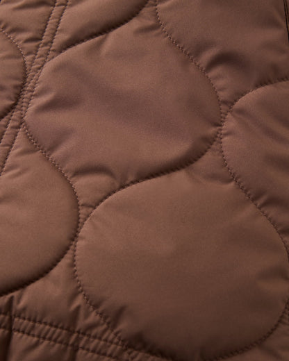 Flora Sherpa Lined Short Gilet - Chestnut - Flatlay