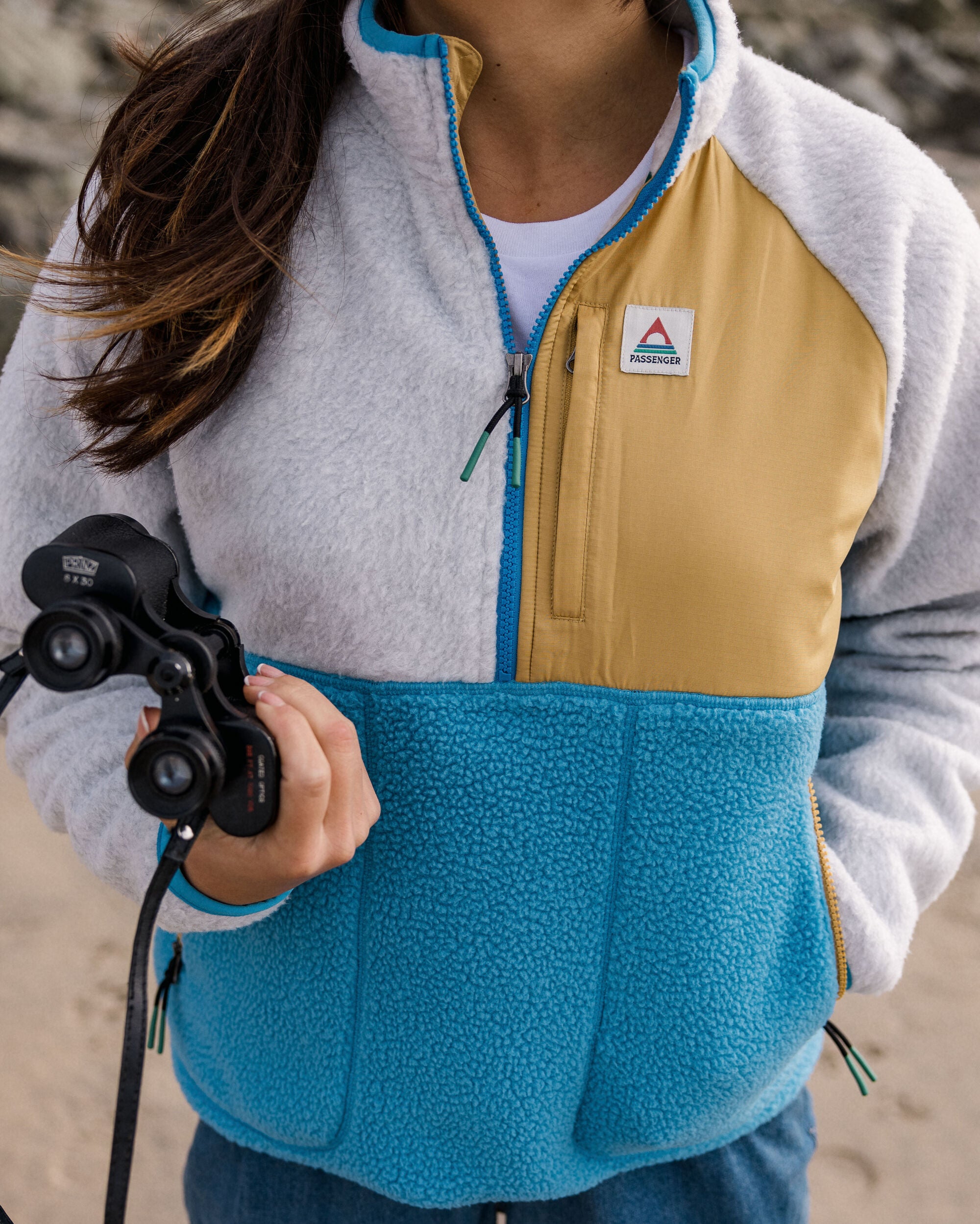 Home Recycled Sherpa Fleece - Atlantic Blue - Lifestyle