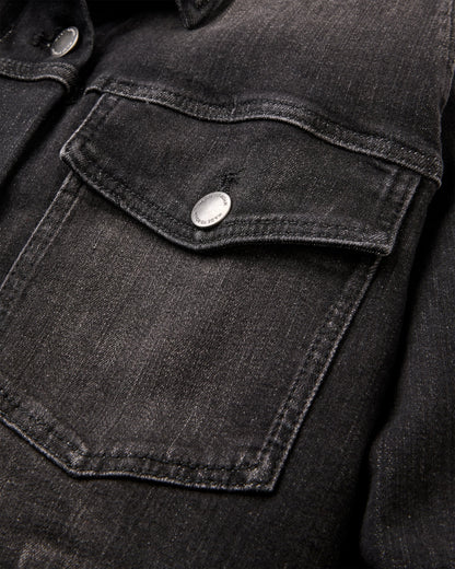 Stella Denim LS Shirt - Washed Black Denim - Flatlay