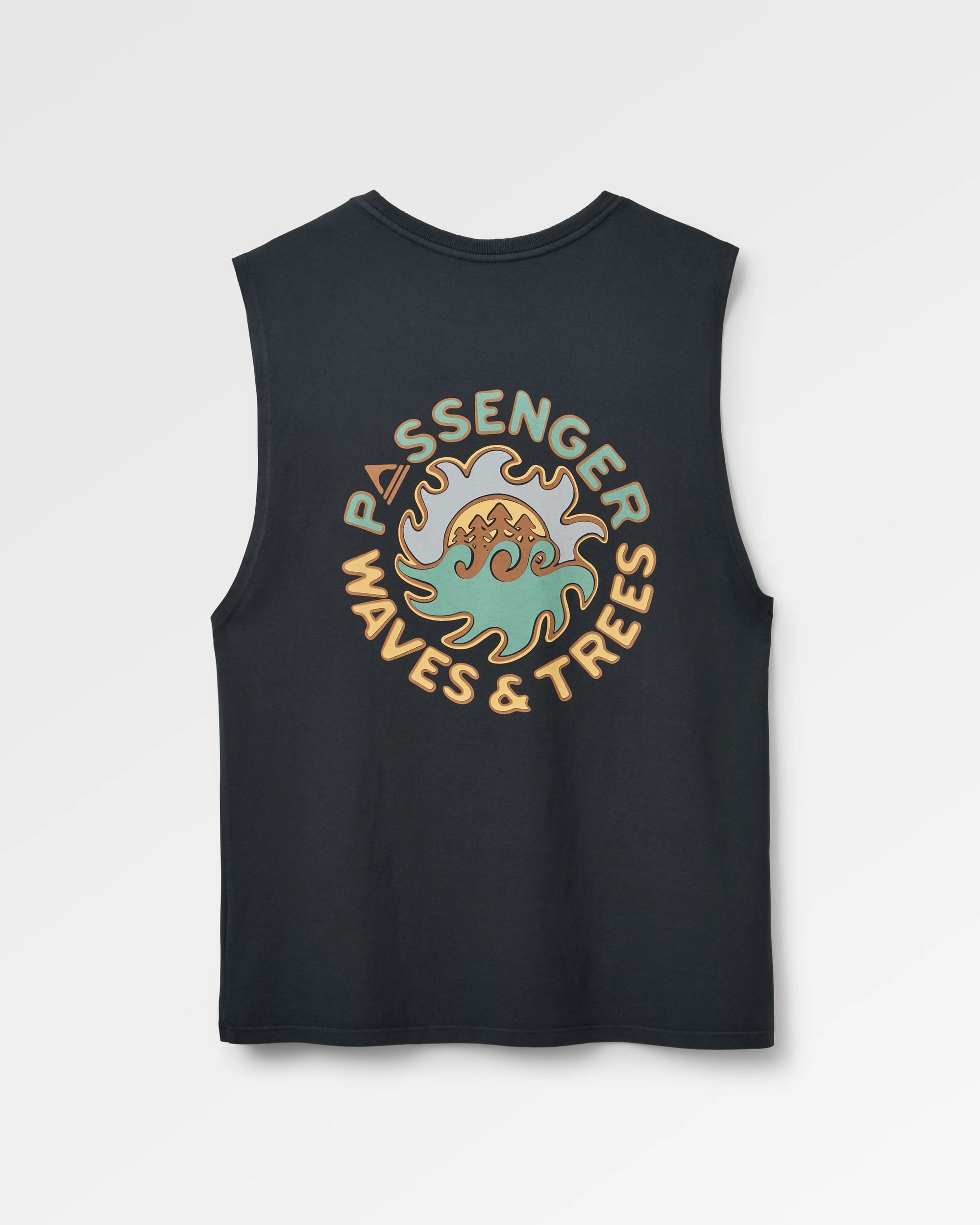 Dune Men's Recycled Cotton Vest - Black - Flatlay