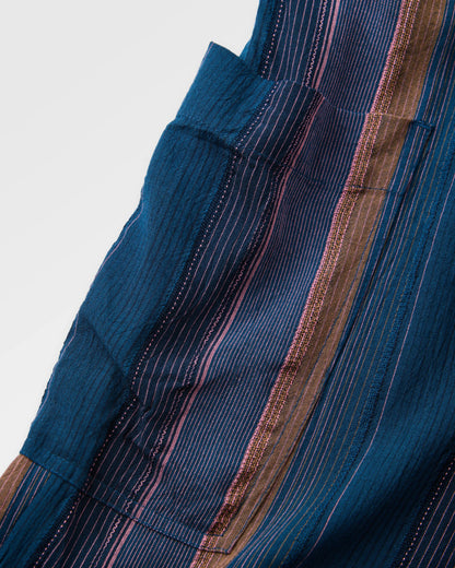 Zephyr Woven Maxi Skirt 2.0 - Dark Denim Multi Stripe - Flatlay