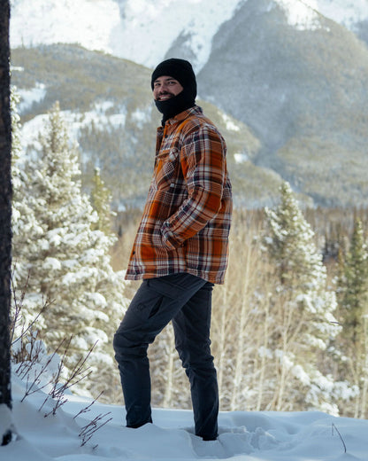 Taranaki Quilted Overshirt - Retro Orange Check - IGC