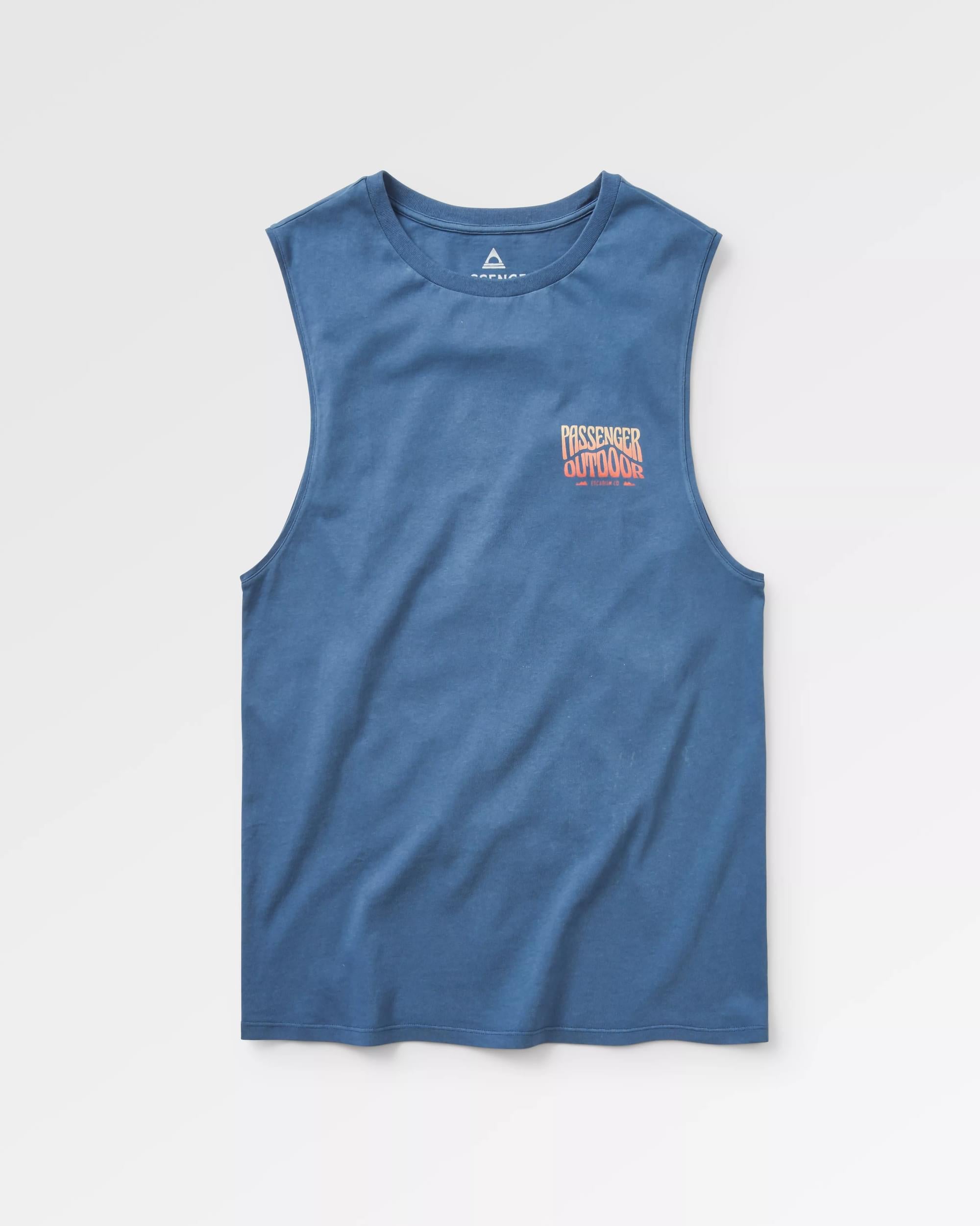 Yuca Recycled Cotton Vest - Dark Denim - Flatlay