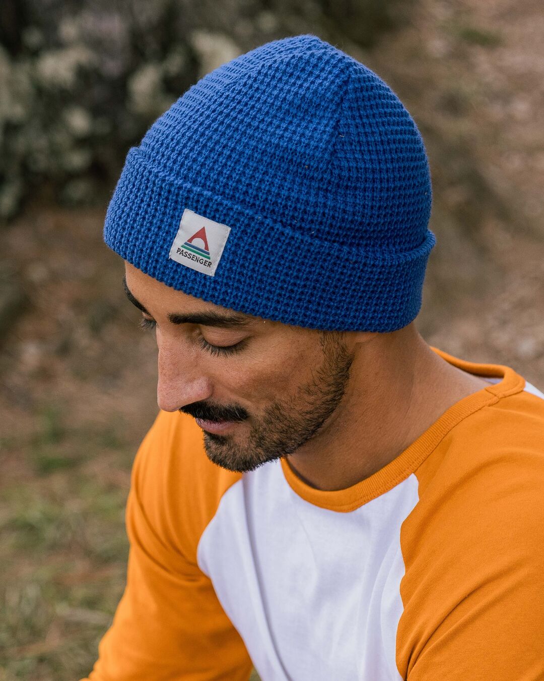 Moss Double Layer Recycled Waffle Beanie - True Blue - Lifestyle - Male