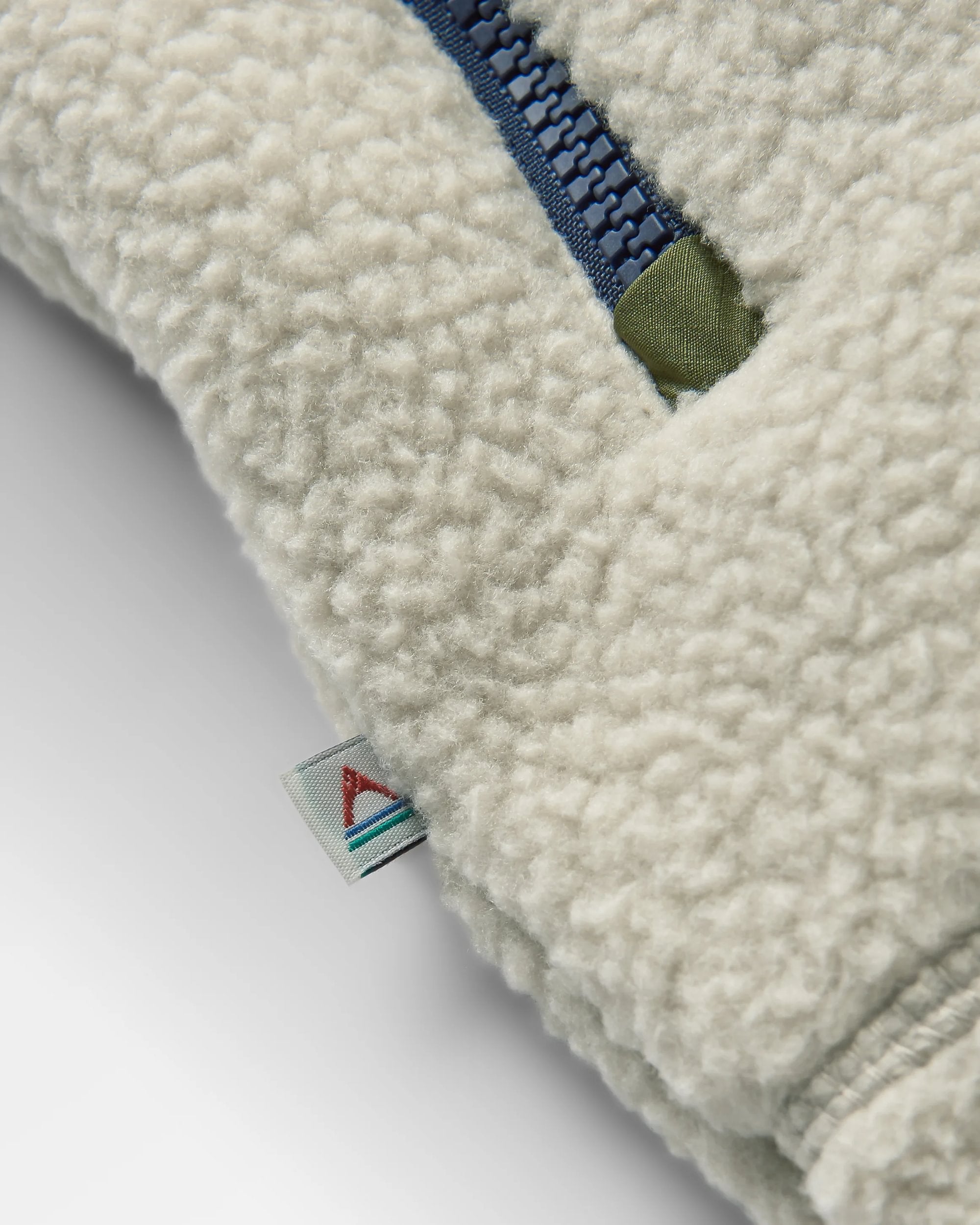 Offgrid Recycled Sherpa Fleece Vest - Oatmeal/Khaki - Flatlay