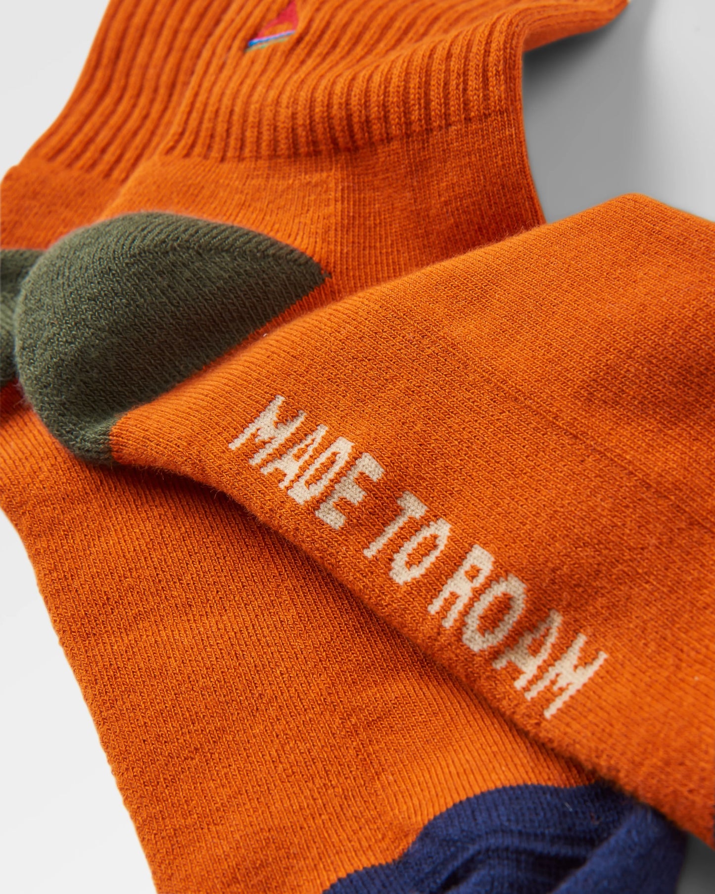 Organic Midweight Crew Socks - Burnt Orange