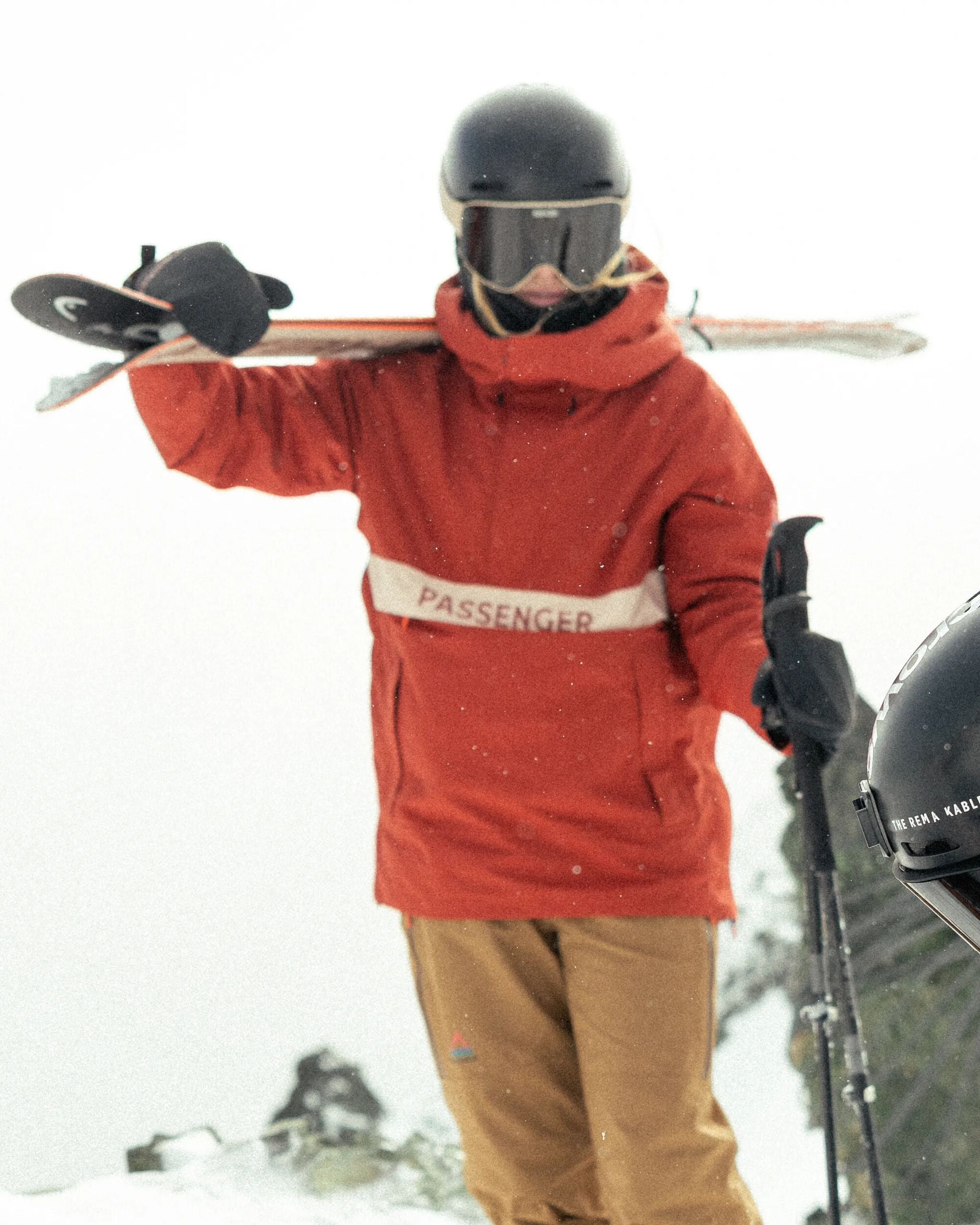 Snowscape Women's Recycled Anorak - Red Ochre - Lifestyle