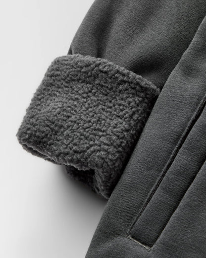 Tidal Full Zip Fleece Lined Hoodie - Faded Black - Flatlay