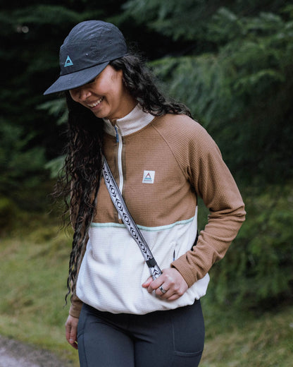 Off Trail Recycled Grid Polar Fleece - Caramel/Birch - Lifestyle