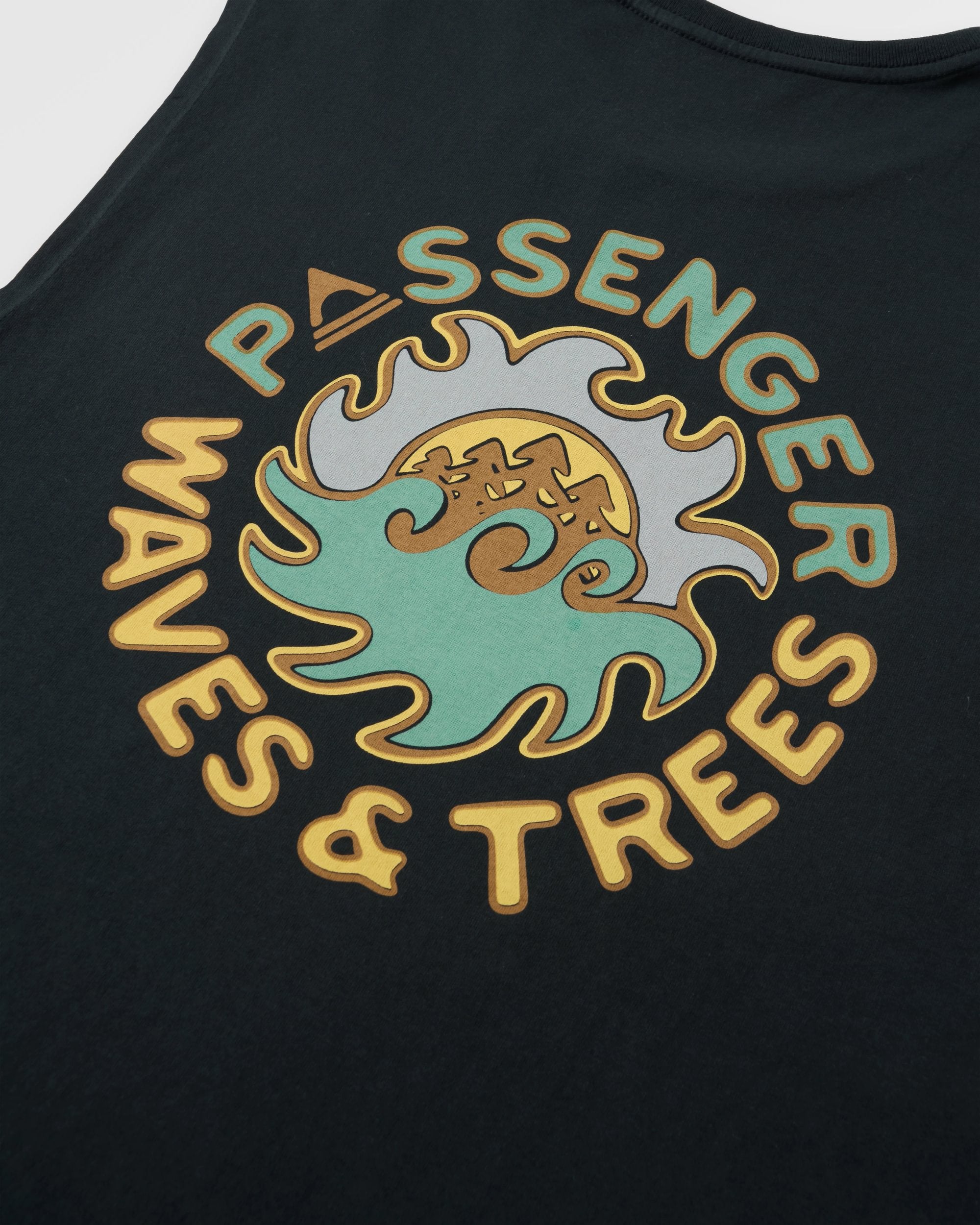 Dune Men's Recycled Cotton Vest - Black - Flatlay