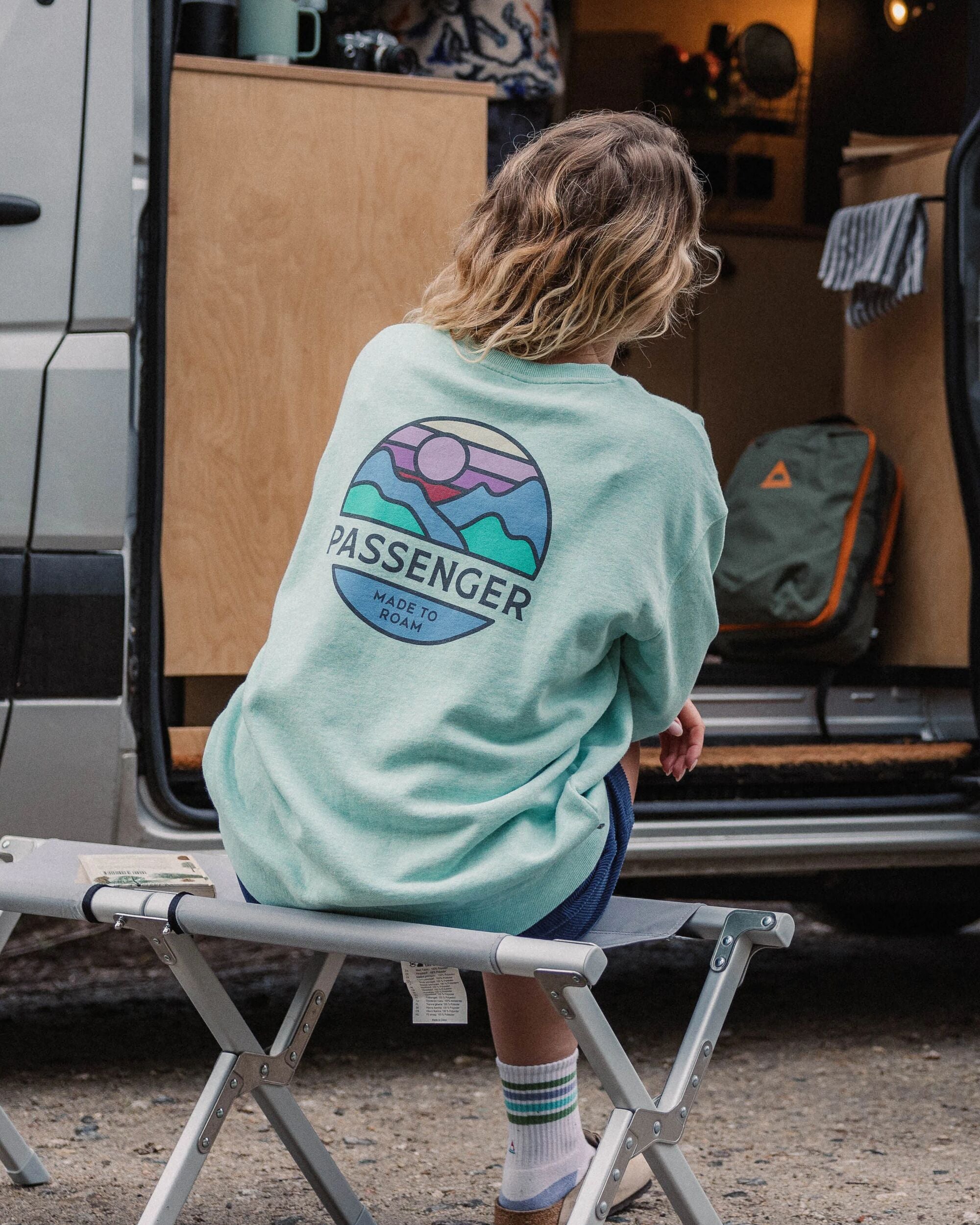 Laidback Organic Cotton Sweatshirt - Aqua Marl - Lifestyle