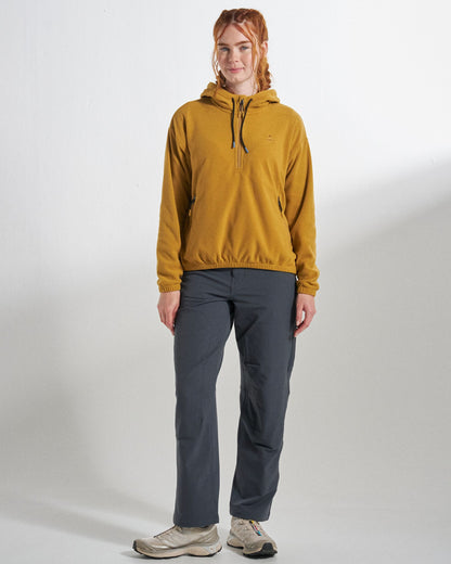 Ayla Micro Polartec® Hooded Fleece - Dusty Ochre - Studio Model