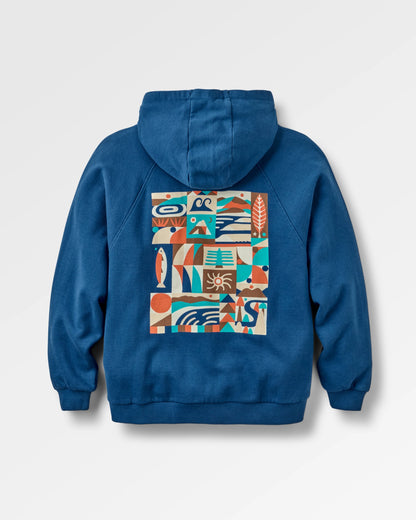 Lost On Purpose Relaxed Fit Hoodie - Blue Navy - Flatlay
