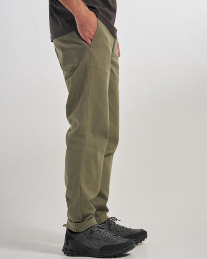 Horizon Regular Fit Trouser - Dusty Olive - Studio Model