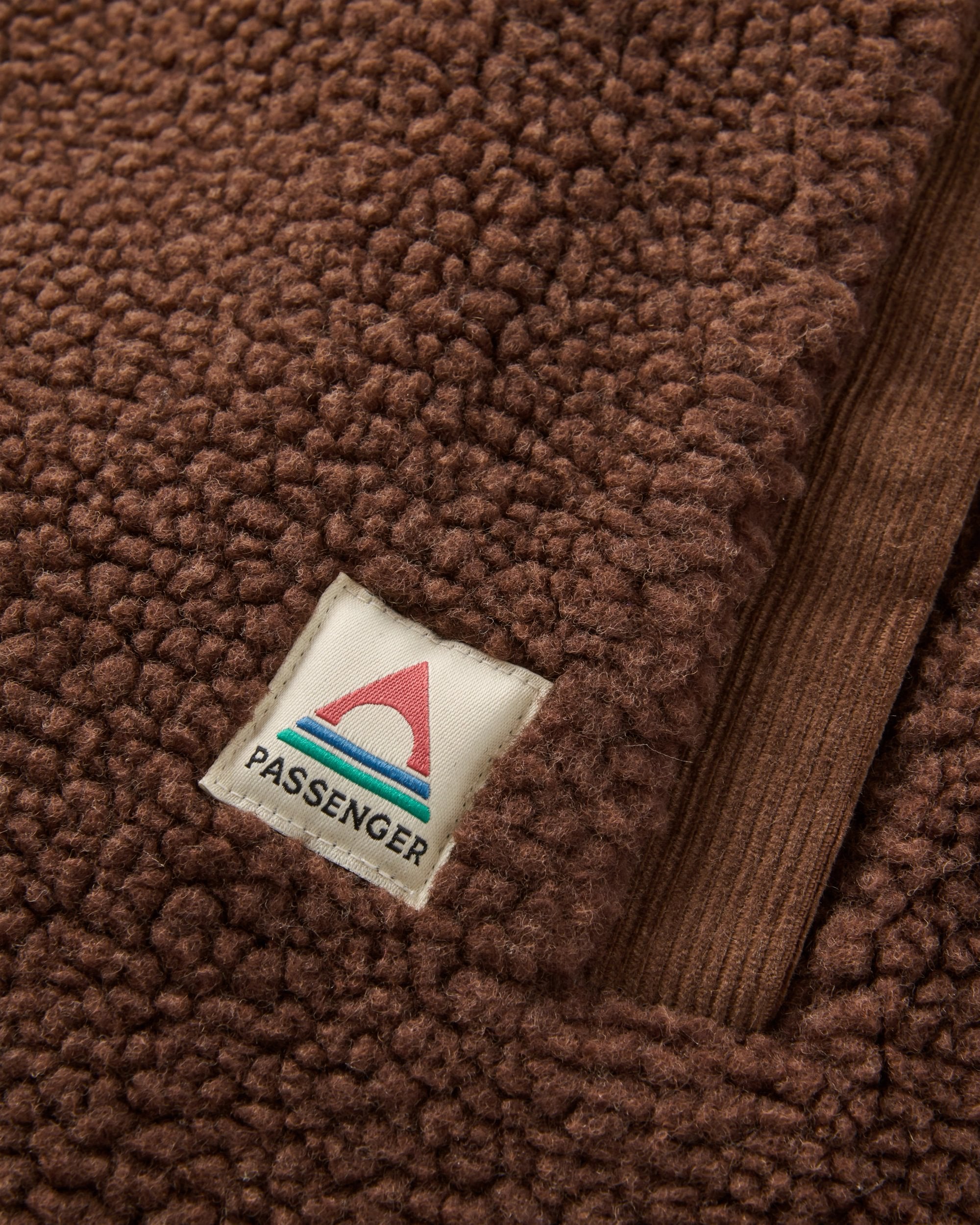 Tawny Collarless Deep-Pile Sherpa Gilet - Chestnut - Flatlay