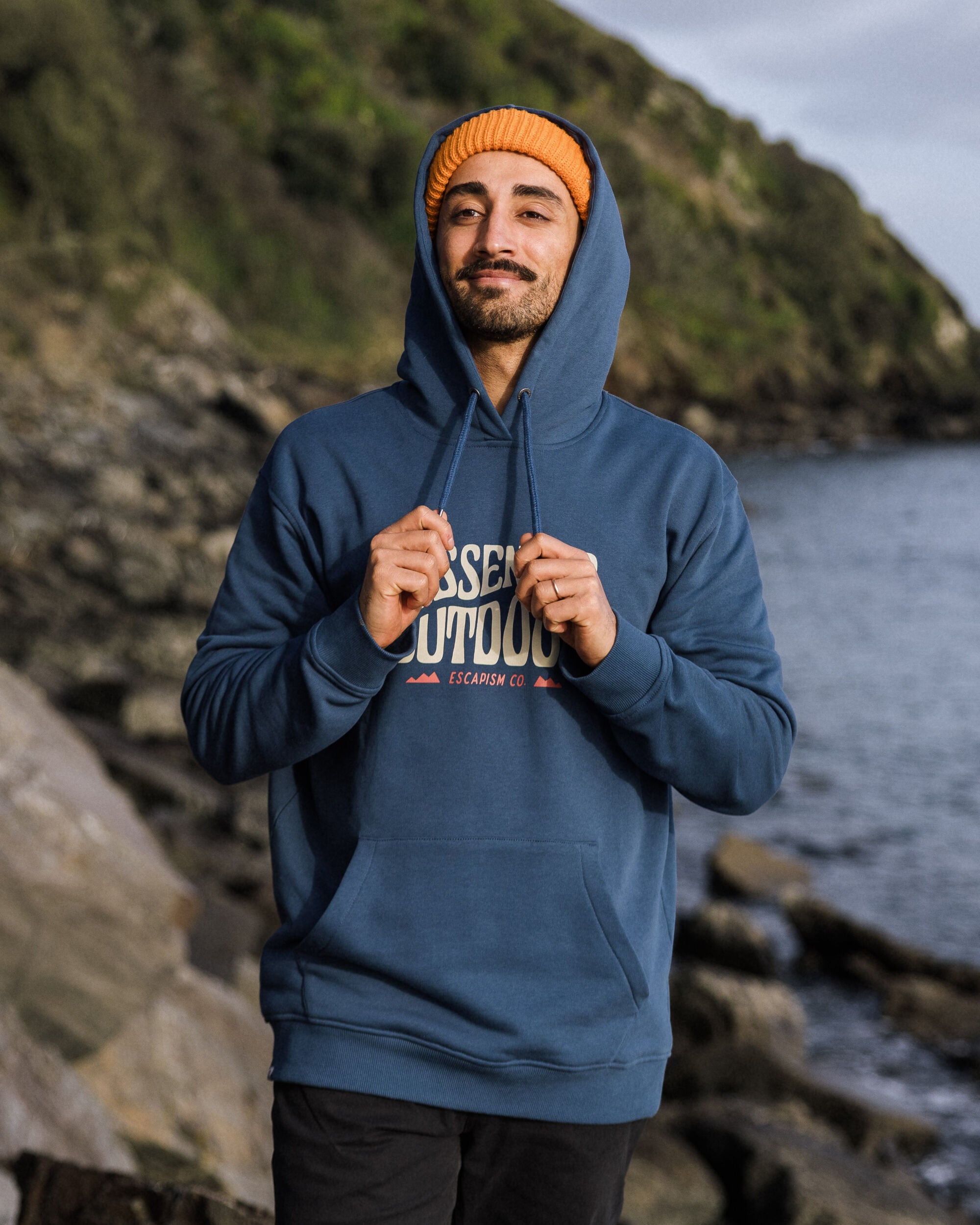 Yuca Organic Cotton Hoodie - Dark Denim - Lifestyle