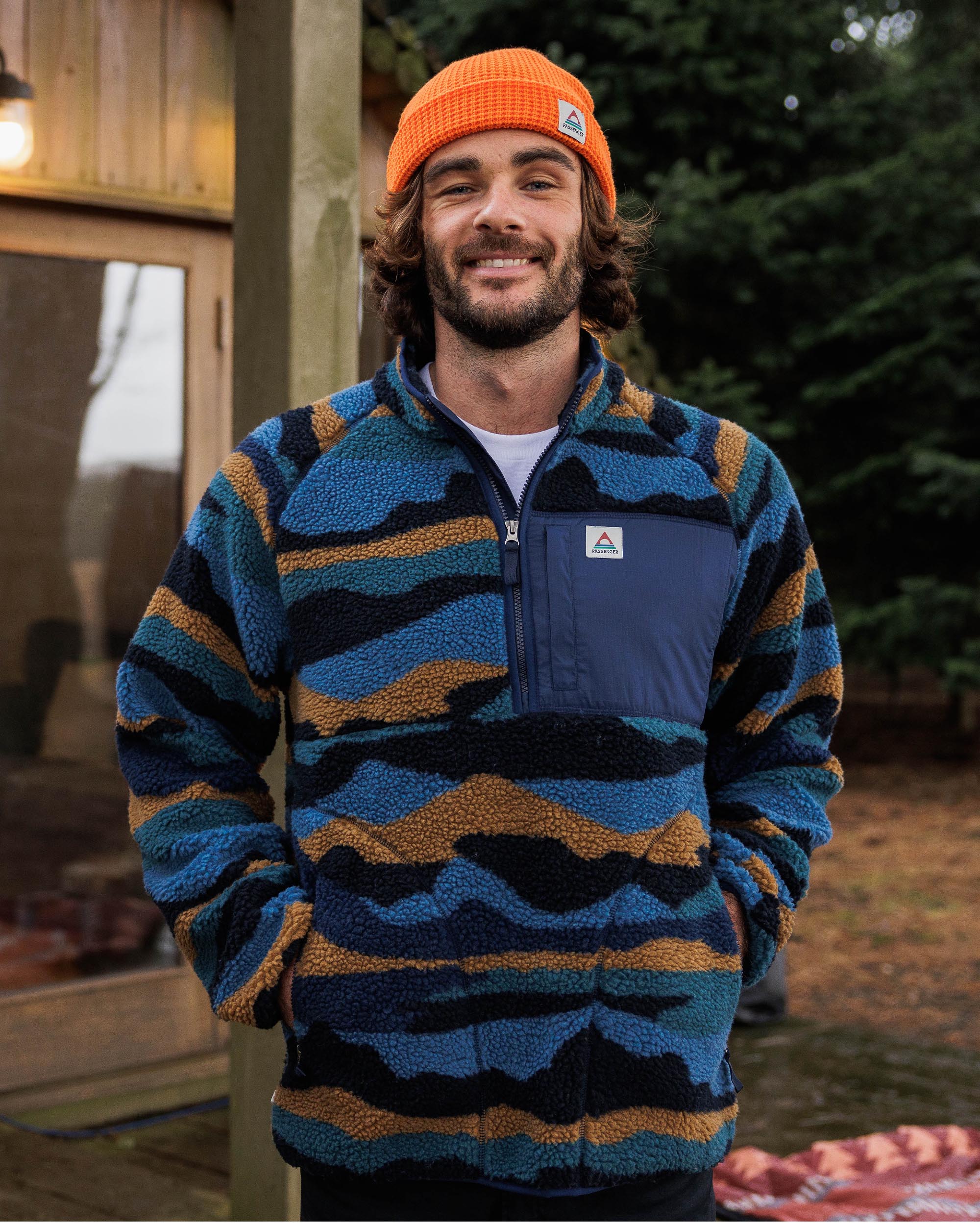 Offroad Recycled Sherpa 1/2 Zip Fleece - Scenic Navy - Lifestyle